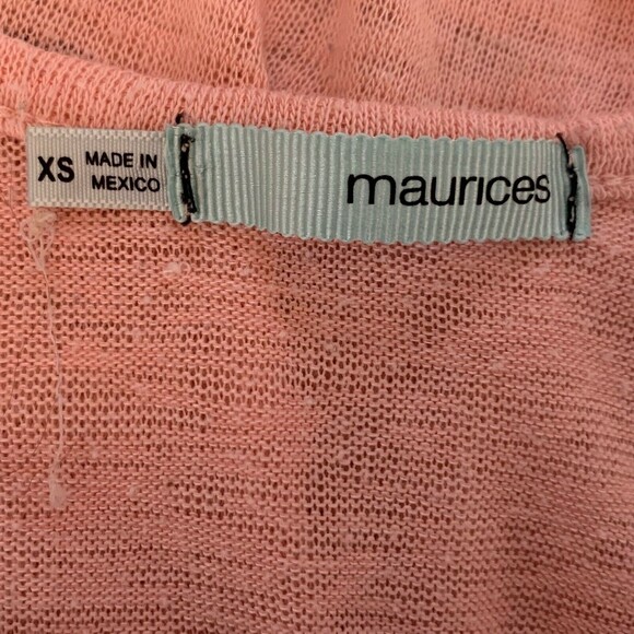 Maurices Gauze Knit Tank Top Women XS Pink w/ Black Diamond Pattern - Picture 5 of 8